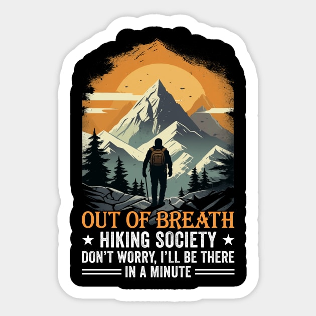 Out Of Breath Hiking Society Sticker by antrazdixonlda